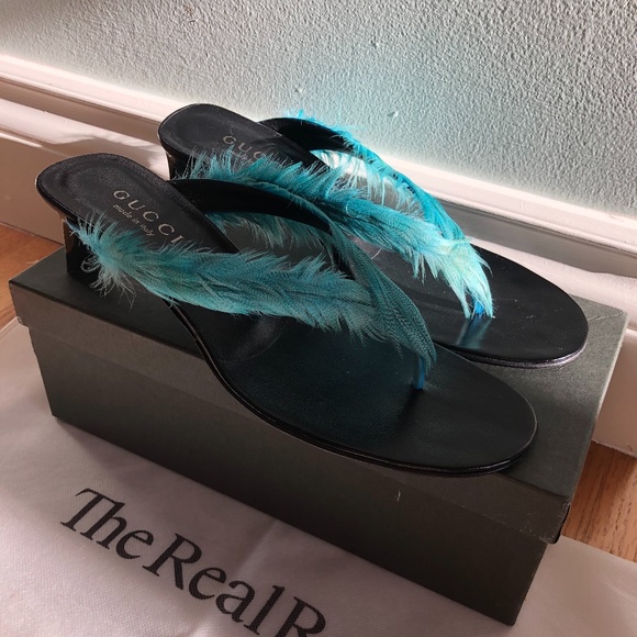 Gucci Duck Feathers Slides - Picture 2 of 9